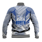 North Melbourne Kangaroos Australian Football Baseball Jacket Powerful Kangaroo Mascot - Bold Team Colors
