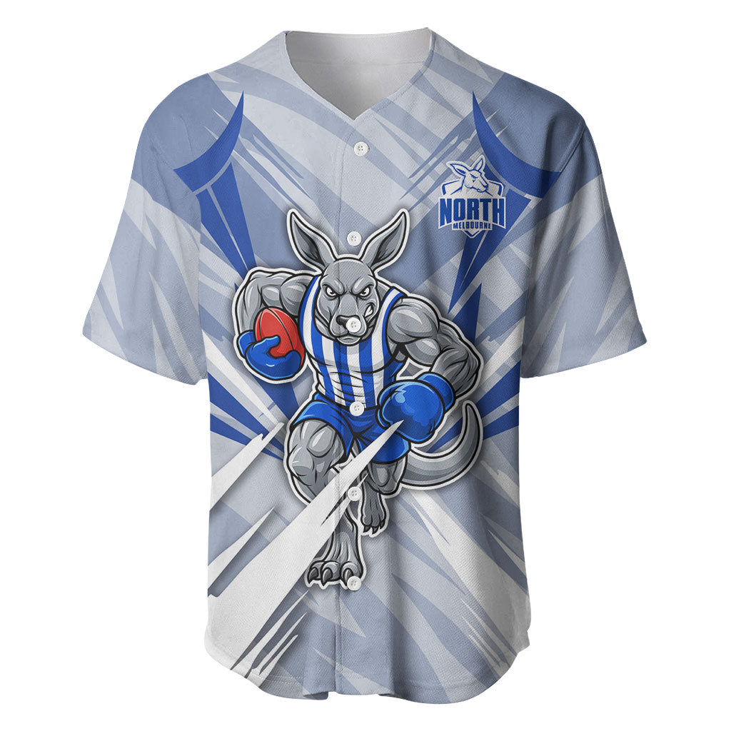 North Melbourne Kangaroos Australian Football Baseball Jersey Powerful Kangaroo Mascot - Bold Team Colors