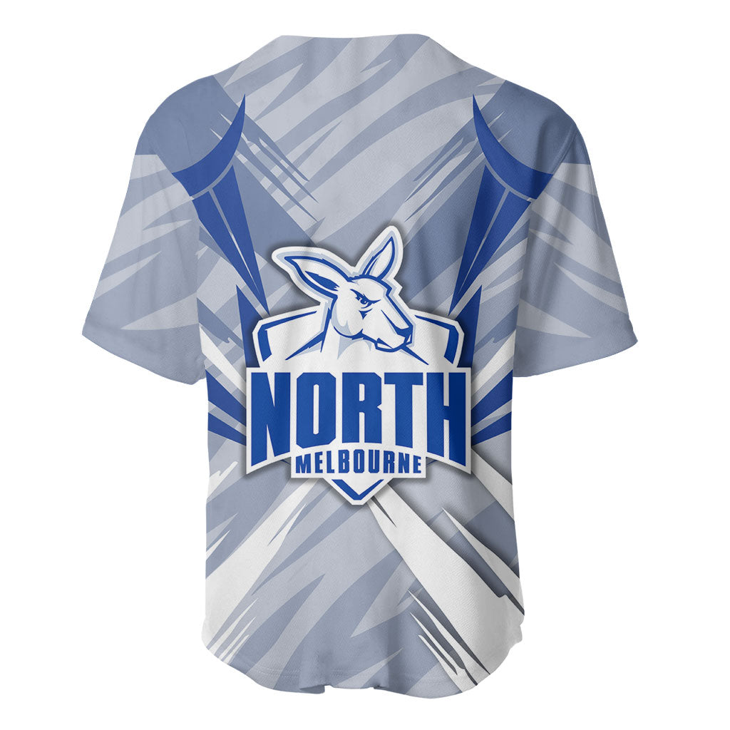 North Melbourne Kangaroos Australian Football Baseball Jersey Powerful Kangaroo Mascot - Bold Team Colors