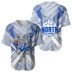 North Melbourne Kangaroos Australian Football Baseball Jersey Powerful Kangaroo Mascot - Bold Team Colors
