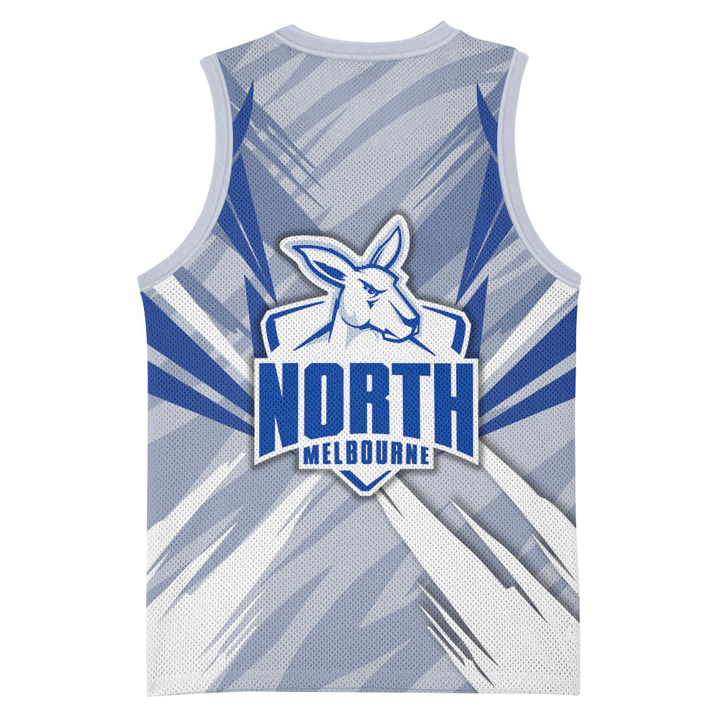 North Melbourne Kangaroos Australian Football Basketball Jersey Powerful Kangaroo Mascot - Bold Team Colors
