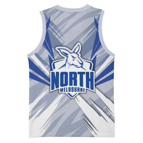 North Melbourne Kangaroos Australian Football Basketball Jersey Powerful Kangaroo Mascot - Bold Team Colors