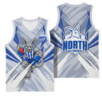 North Melbourne Kangaroos Australian Football Basketball Jersey Powerful Kangaroo Mascot - Bold Team Colors