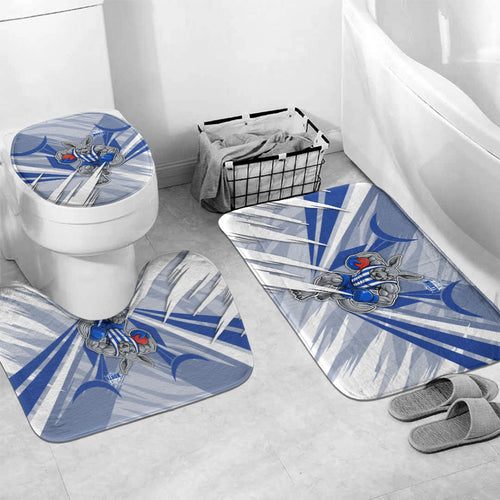 North Melbourne Kangaroos Australian Football Bathroom Set Powerful Kangaroo Mascot - Bold Team Colors
