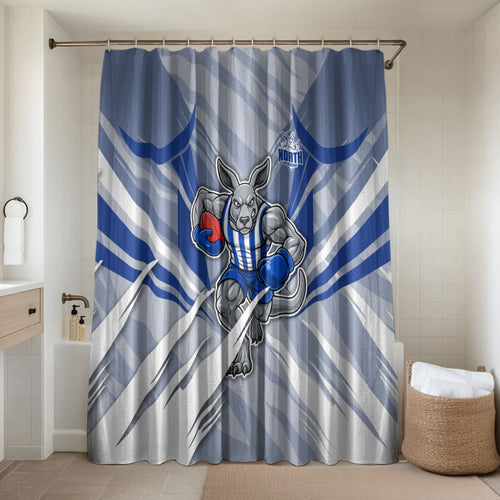 North Melbourne Kangaroos Australian Football Bathroom Set Powerful Kangaroo Mascot - Bold Team Colors