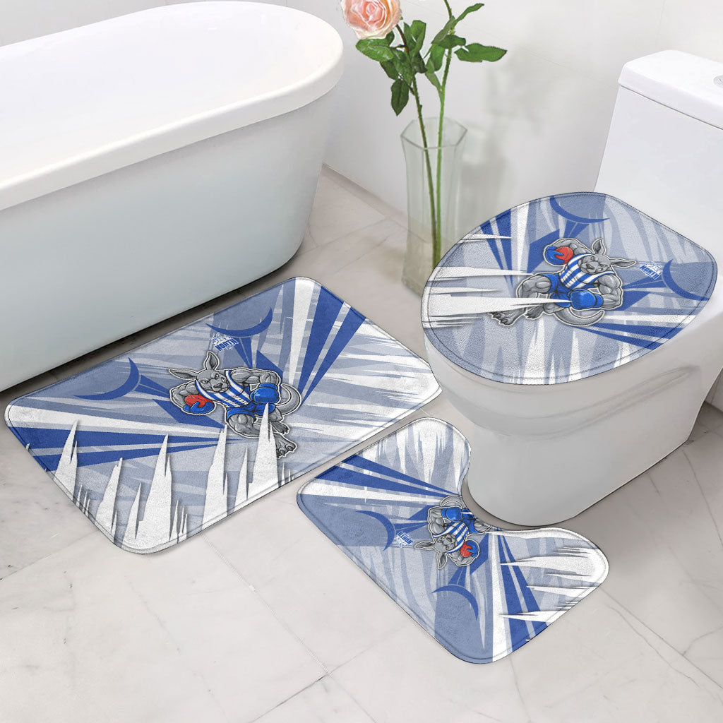 North Melbourne Kangaroos Australian Football Bathroom Set Powerful Kangaroo Mascot - Bold Team Colors