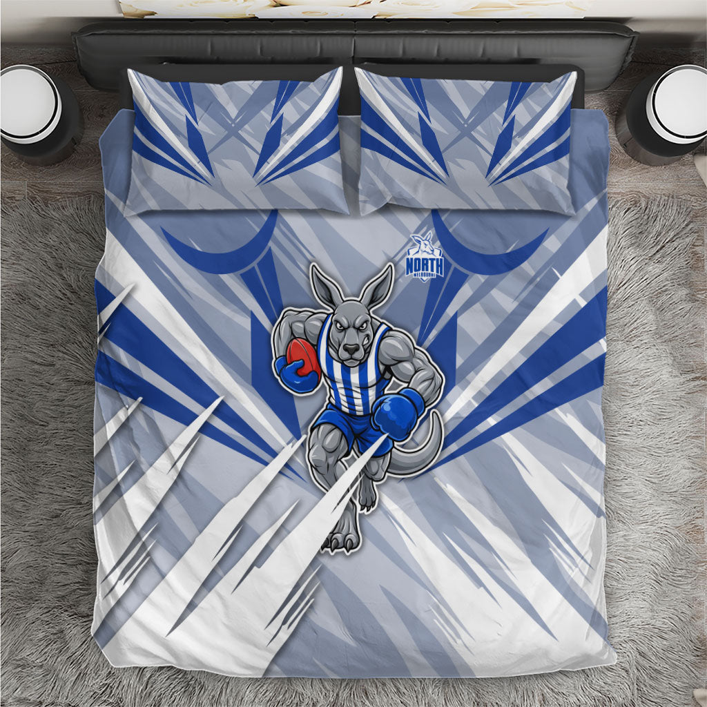 North Melbourne Kangaroos Australian Football Bedding Set Powerful Kangaroo Mascot - Bold Team Colors