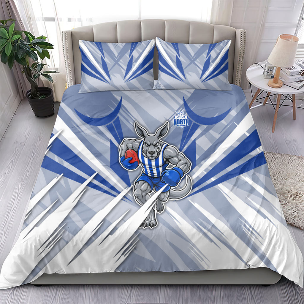 North Melbourne Kangaroos Australian Football Bedding Set Powerful Kangaroo Mascot - Bold Team Colors