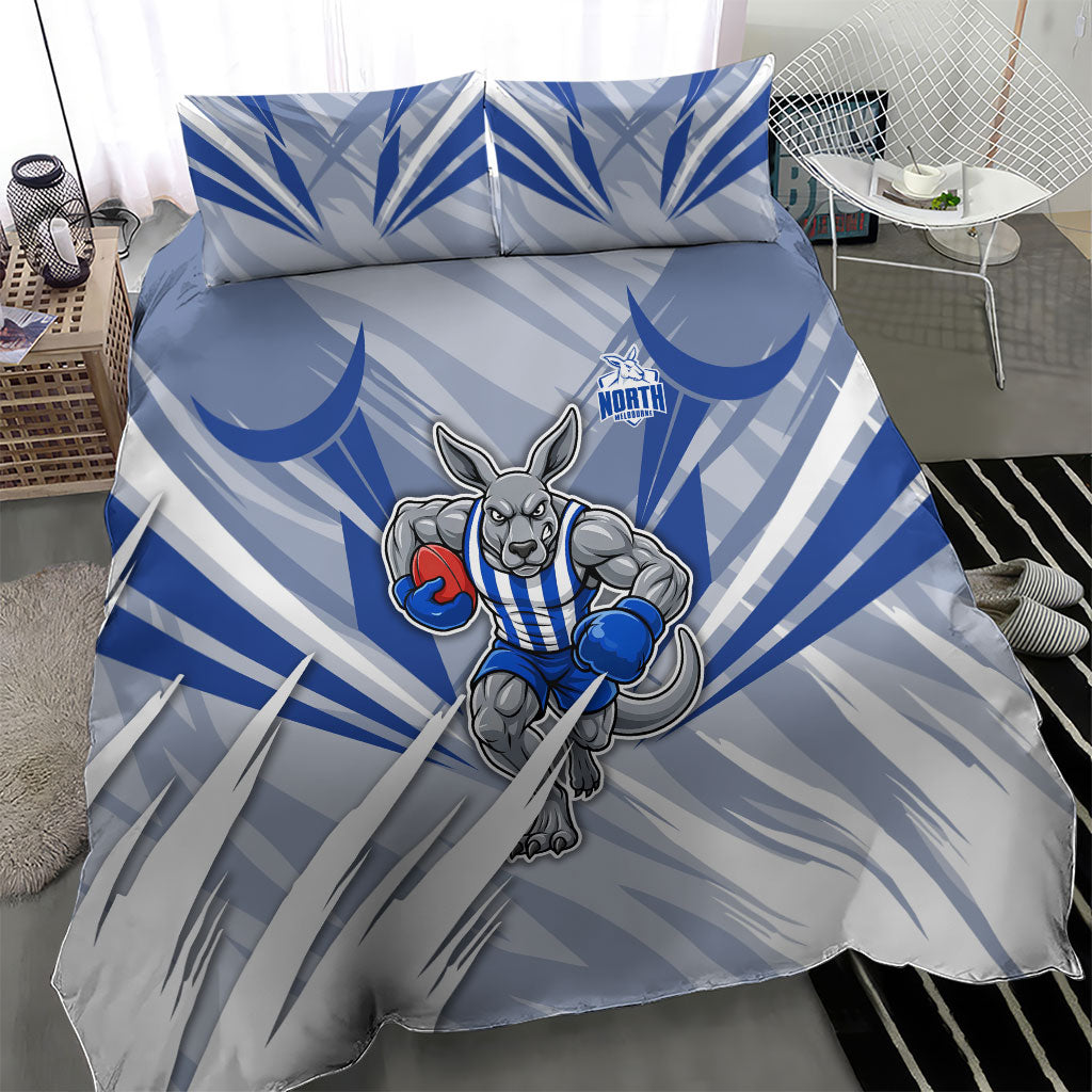 North Melbourne Kangaroos Australian Football Bedding Set Powerful Kangaroo Mascot - Bold Team Colors