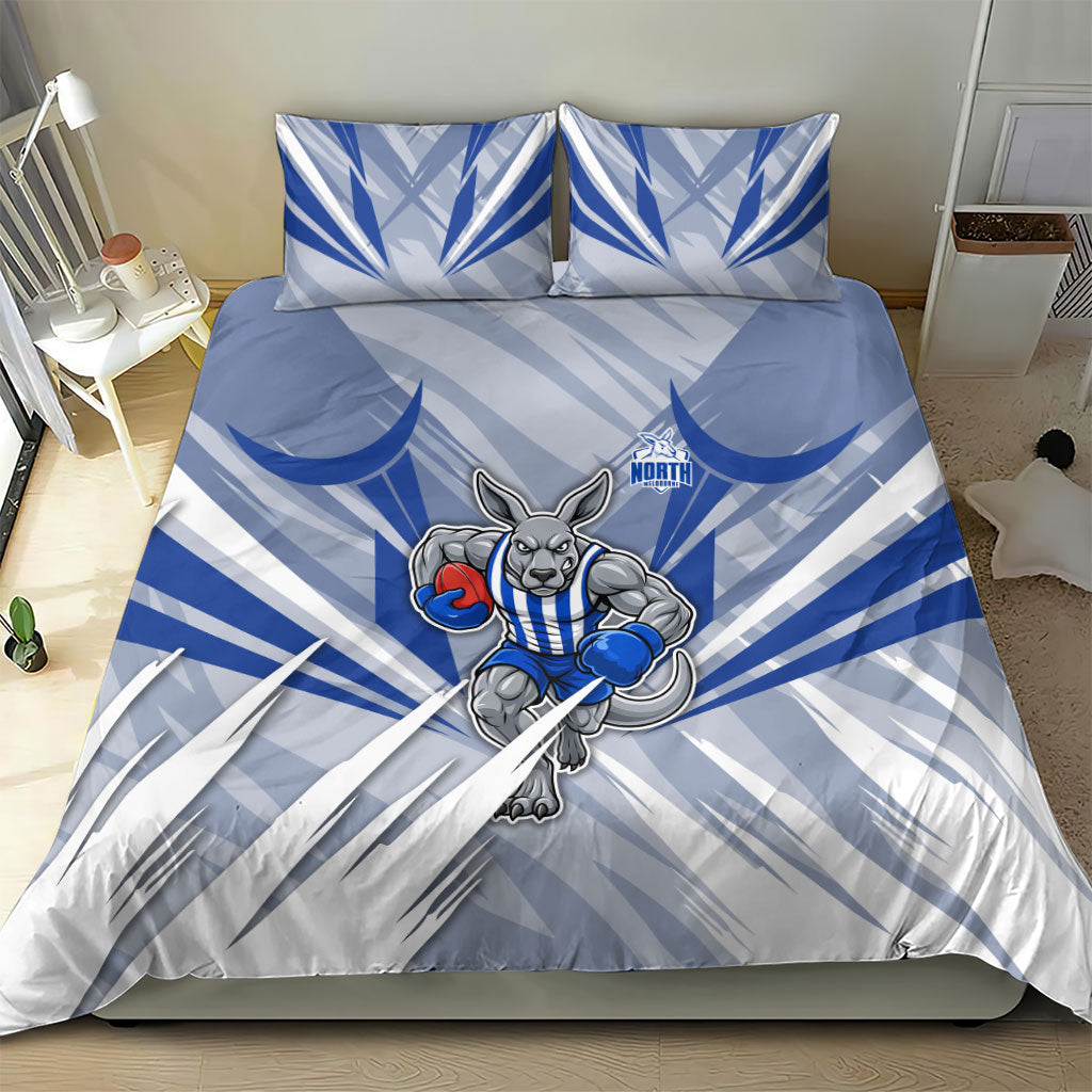 North Melbourne Kangaroos Australian Football Bedding Set Powerful Kangaroo Mascot - Bold Team Colors
