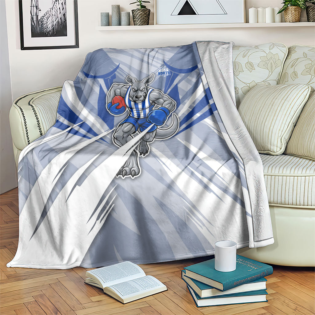 North Melbourne Kangaroos Australian Football Blanket Powerful Kangaroo Mascot - Bold Team Colors