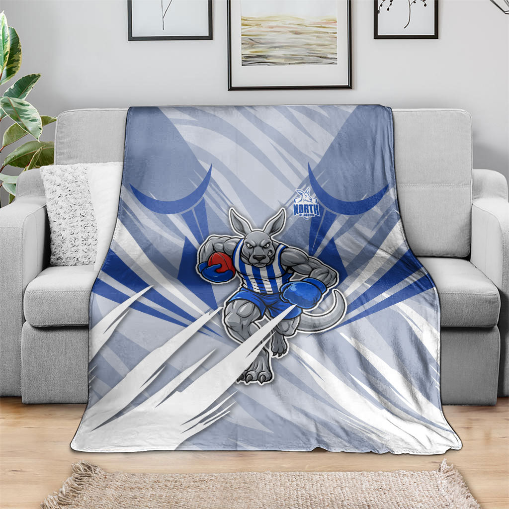 North Melbourne Kangaroos Australian Football Blanket Powerful Kangaroo Mascot - Bold Team Colors