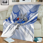 North Melbourne Kangaroos Australian Football Blanket Powerful Kangaroo Mascot - Bold Team Colors