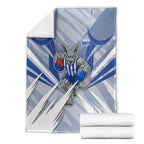 North Melbourne Kangaroos Australian Football Blanket Powerful Kangaroo Mascot - Bold Team Colors