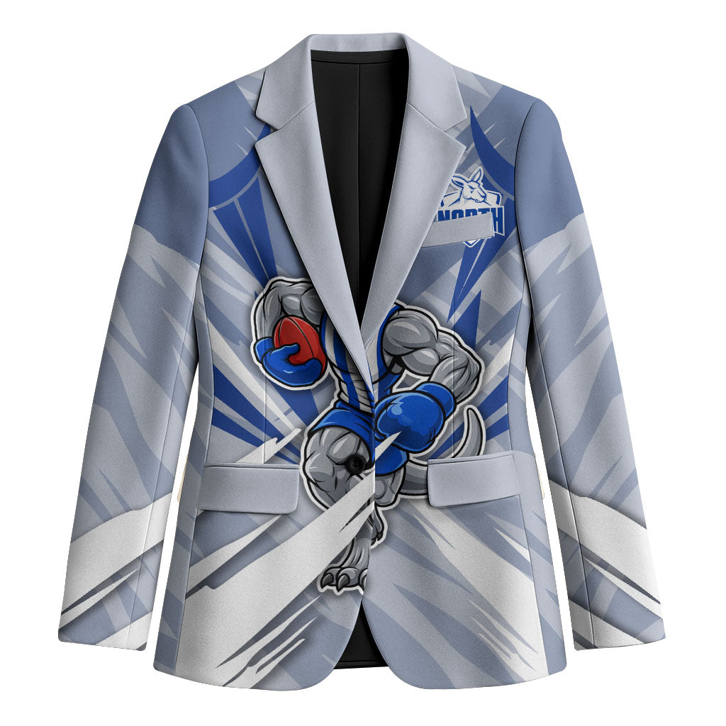 North Melbourne Kangaroos Australian Football Blazer Powerful Kangaroo Mascot - Bold Team Colors