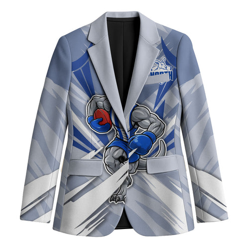 North Melbourne Kangaroos Australian Football Blazer Powerful Kangaroo Mascot - Bold Team Colors