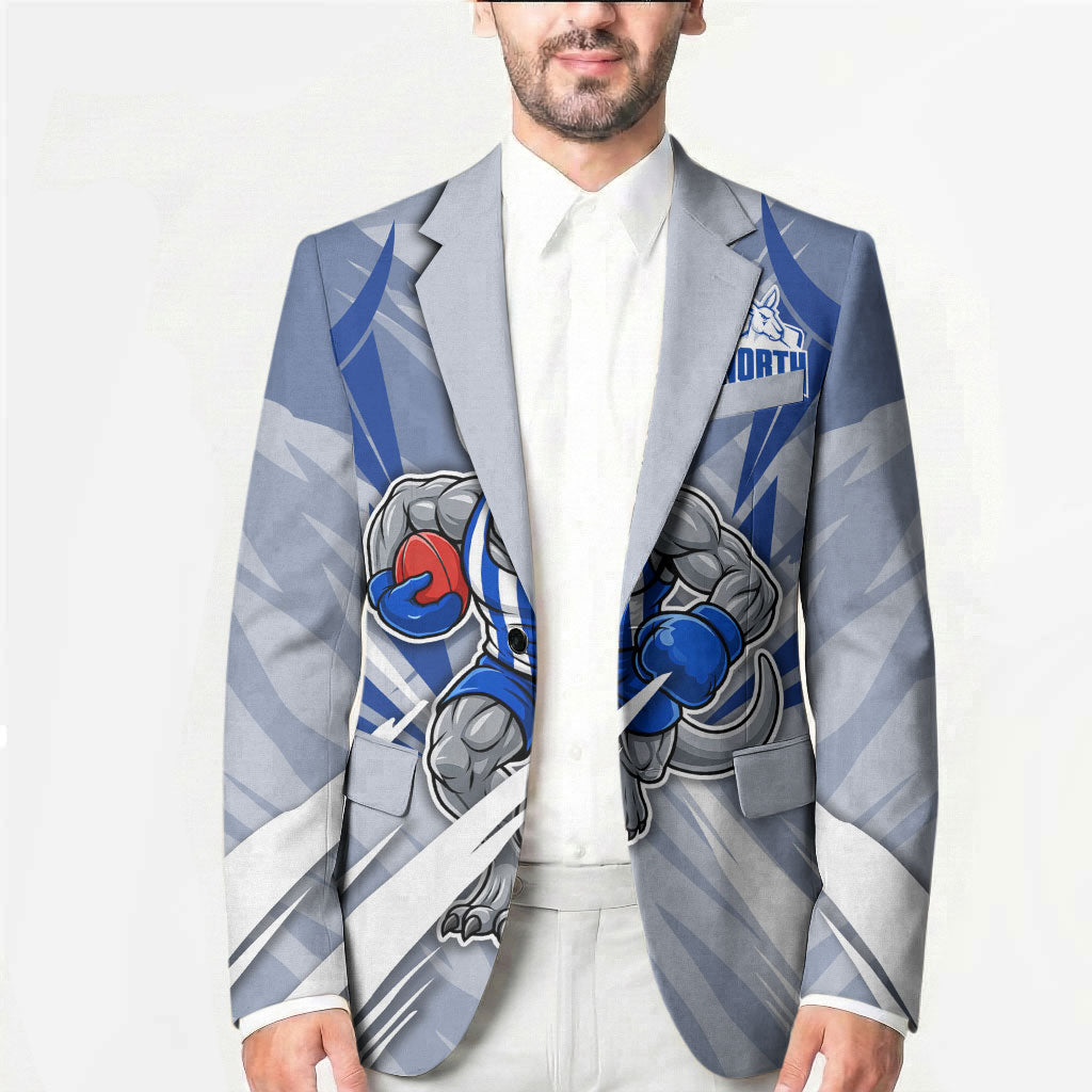 North Melbourne Kangaroos Australian Football Blazer Powerful Kangaroo Mascot - Bold Team Colors