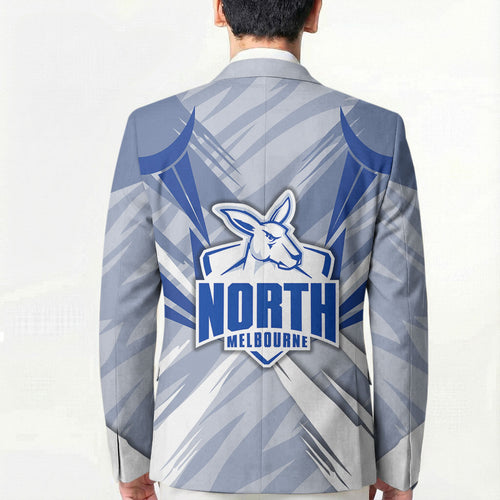 North Melbourne Kangaroos Australian Football Blazer Powerful Kangaroo Mascot - Bold Team Colors