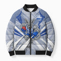 North Melbourne Kangaroos Australian Football Bomber Puffer Jacket Powerful Kangaroo Mascot - Bold Team Colors