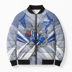 North Melbourne Kangaroos Australian Football Bomber Puffer Jacket Powerful Kangaroo Mascot - Bold Team Colors
