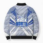 North Melbourne Kangaroos Australian Football Bomber Puffer Jacket Powerful Kangaroo Mascot - Bold Team Colors
