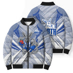 North Melbourne Kangaroos Australian Football Bomber Puffer Jacket Powerful Kangaroo Mascot - Bold Team Colors