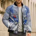 North Melbourne Kangaroos Australian Football Bomber Puffer Jacket Powerful Kangaroo Mascot - Bold Team Colors