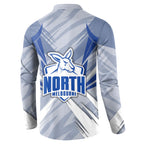 North Melbourne Kangaroos Australian Football Button Sweatshirt Powerful Kangaroo Mascot - Bold Team Colors