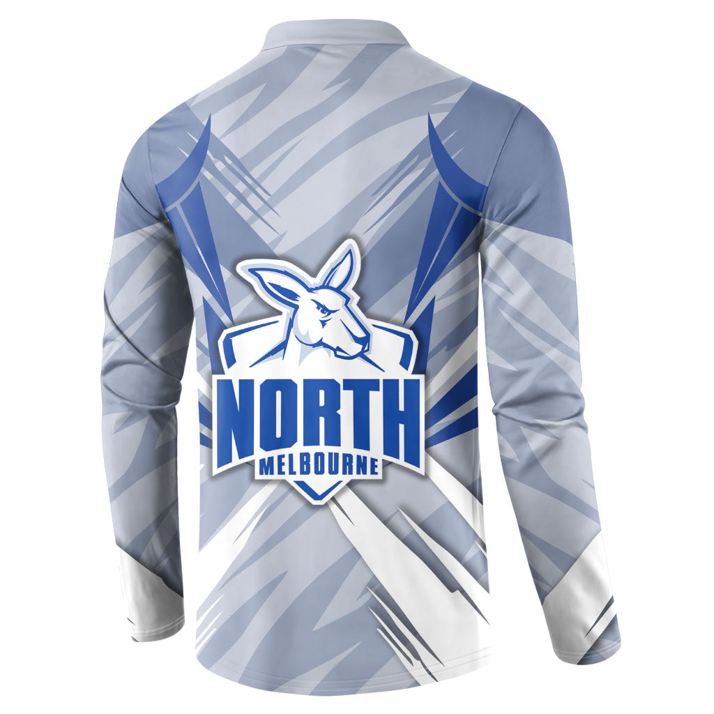 North Melbourne Kangaroos Australian Football Button Sweatshirt Powerful Kangaroo Mascot - Bold Team Colors