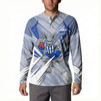 North Melbourne Kangaroos Australian Football Button Sweatshirt Powerful Kangaroo Mascot - Bold Team Colors
