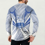 North Melbourne Kangaroos Australian Football Button Sweatshirt Powerful Kangaroo Mascot - Bold Team Colors