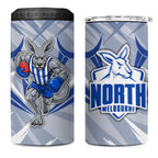North Melbourne Kangaroos Australian Football 4 in 1 Can Cooler Tumbler Powerful Kangaroo Mascot - Bold Team Colors