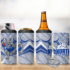 North Melbourne Kangaroos Australian Football 4 in 1 Can Cooler Tumbler Powerful Kangaroo Mascot - Bold Team Colors
