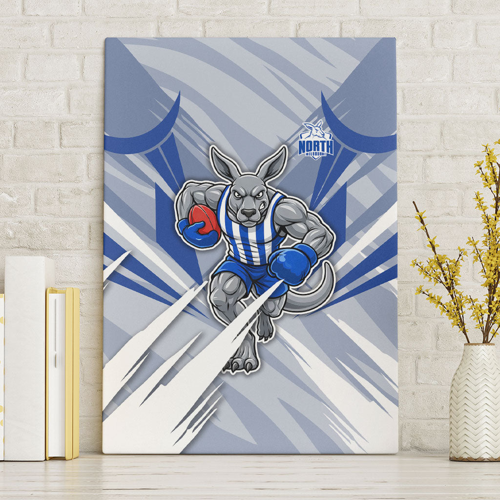 North Melbourne Kangaroos Australian Football Canvas Wall Art Powerful Kangaroo Mascot - Bold Team Colors