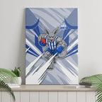 North Melbourne Kangaroos Australian Football Canvas Wall Art Powerful Kangaroo Mascot - Bold Team Colors