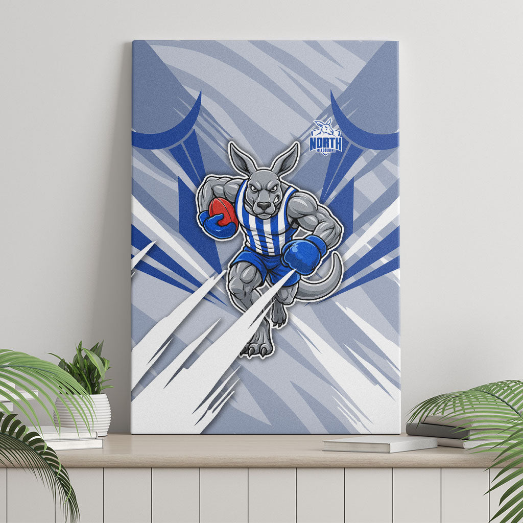 North Melbourne Kangaroos Australian Football Canvas Wall Art Powerful Kangaroo Mascot - Bold Team Colors