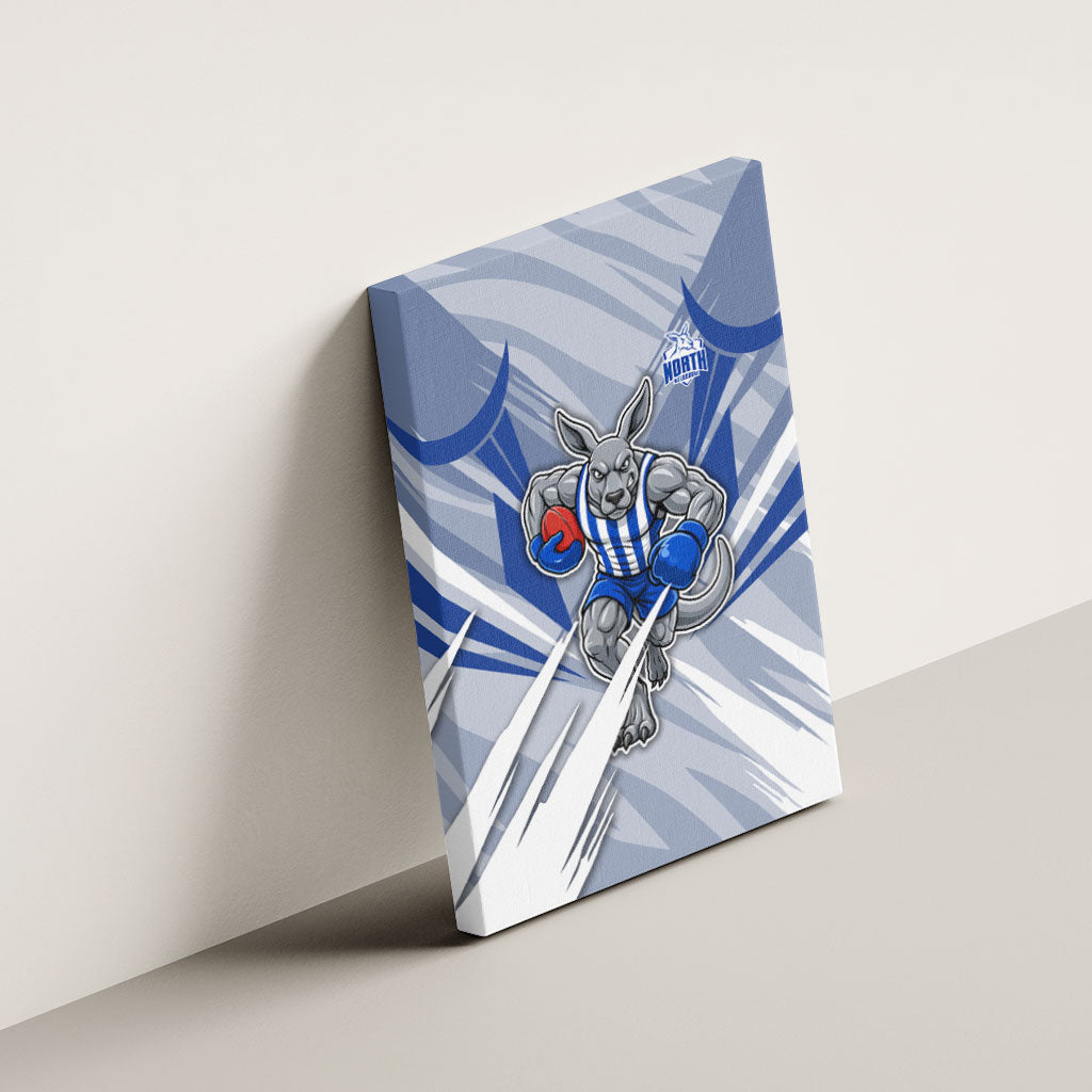 North Melbourne Kangaroos Australian Football Canvas Wall Art Powerful Kangaroo Mascot - Bold Team Colors