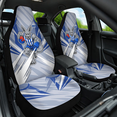 North Melbourne Kangaroos Australian Football Car Seat Cover Powerful Kangaroo Mascot - Bold Team Colors