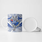 North Melbourne Kangaroos Australian Football Ceramic Mug Powerful Kangaroo Mascot - Bold Team Colors