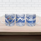 North Melbourne Kangaroos Australian Football Ceramic Mug Powerful Kangaroo Mascot - Bold Team Colors