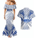 North Melbourne Kangaroos Australian Football Couples Matching Mermaid Dress and Hawaiian Shirt Powerful Kangaroo Mascot - Bold Team Colors