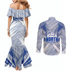 North Melbourne Kangaroos Australian Football Couples Matching Mermaid Dress and Long Sleeve Button Shirt Powerful Kangaroo Mascot - Bold Team Colors