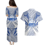 North Melbourne Kangaroos Australian Football Couples Matching Puletasi and Hawaiian Shirt Powerful Kangaroo Mascot - Bold Team Colors