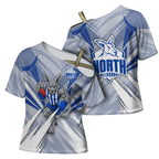 North Melbourne Kangaroos Australian Football Cross Shoulder Shirt Powerful Kangaroo Mascot - Bold Team Colors