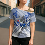 North Melbourne Kangaroos Australian Football Cross Shoulder Shirt Powerful Kangaroo Mascot - Bold Team Colors