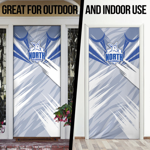 North Melbourne Kangaroos Australian Football Door Cover Powerful Kangaroo Mascot - Bold Team Colors