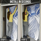 North Melbourne Kangaroos Australian Football Door Cover Powerful Kangaroo Mascot - Bold Team Colors