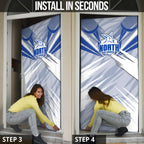 North Melbourne Kangaroos Australian Football Door Cover Powerful Kangaroo Mascot - Bold Team Colors