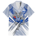 North Melbourne Kangaroos Australian Football Family Matching Long Sleeve Bodycon Dress and Hawaiian Shirt Powerful Kangaroo Mascot - Bold Team Colors