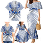 North Melbourne Kangaroos Australian Football Family Matching Mermaid Dress and Hawaiian Shirt Powerful Kangaroo Mascot - Bold Team Colors